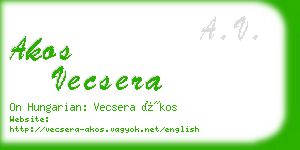 akos vecsera business card